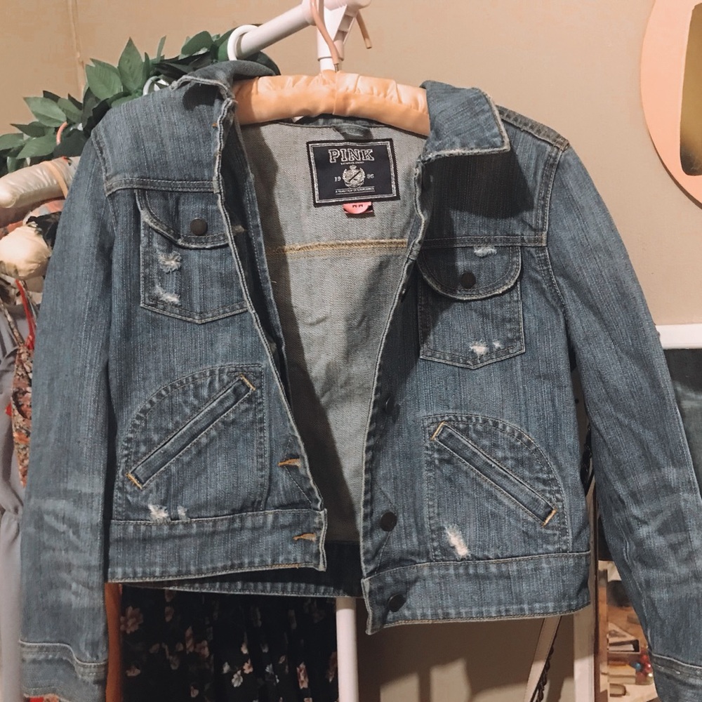 Victoria secrets pink denim jean jacket